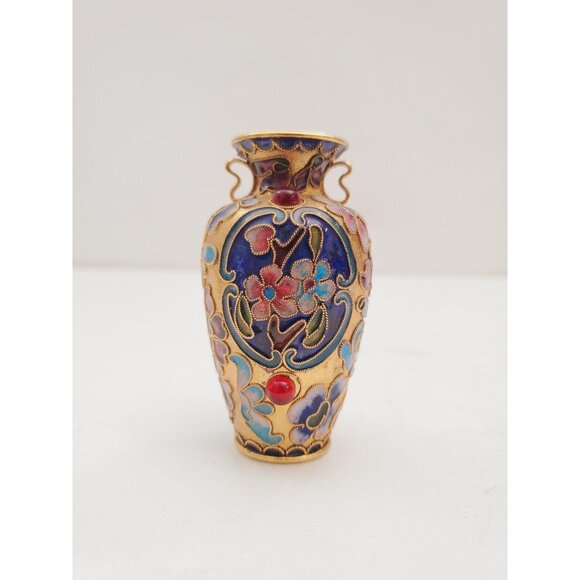 Other - Vintage Miniature Cloisonne Enamel Bud Vase / Small Cloisonne Vase / Asian